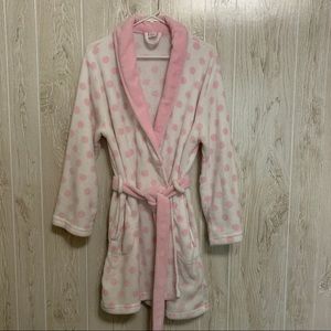 NWOT Ulta fluffy pink polka dot robe